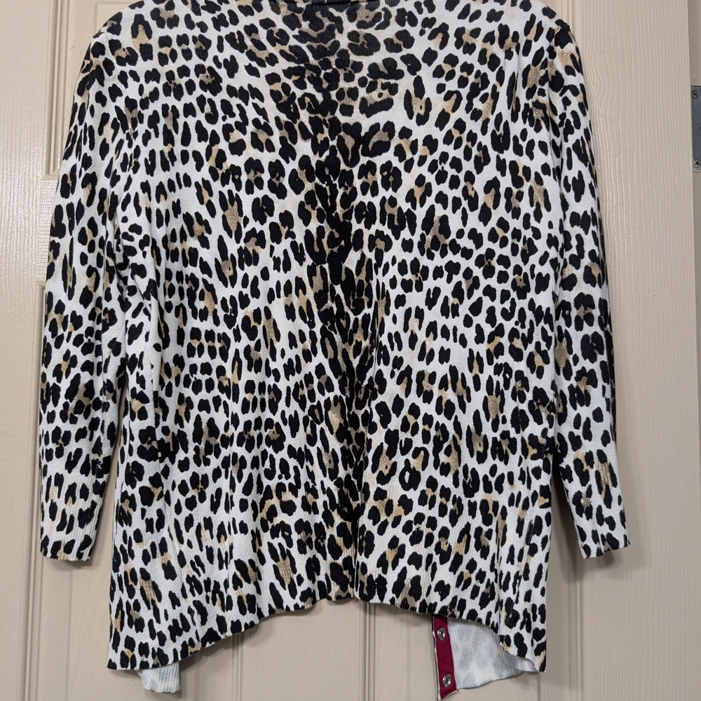 White House Black Market Leopard Print Cardigan